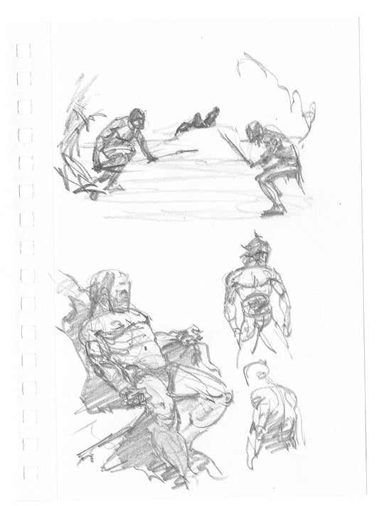 Mike Hoffman Comic Book Artist Personal Original Pencil Art Notebook Page From 2013 B-m15
