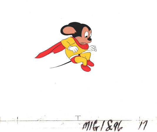 Mighty Mouse Cartoon Production Animation Cel from Filmation Anime Actually Used ON SCREEN D-m17