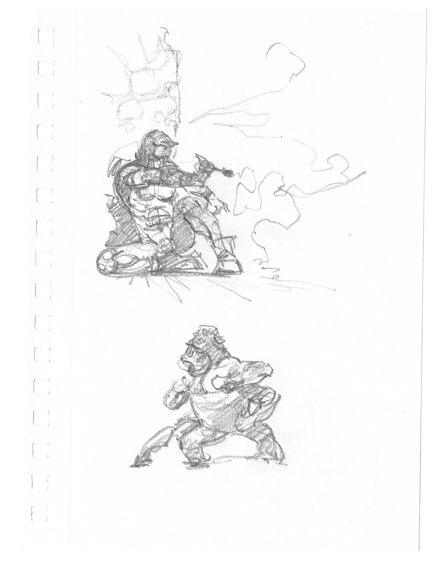 Mike Hoffman Comic Book Artist Personal Original Pencil Art Notebook Page From 2013 A-m23