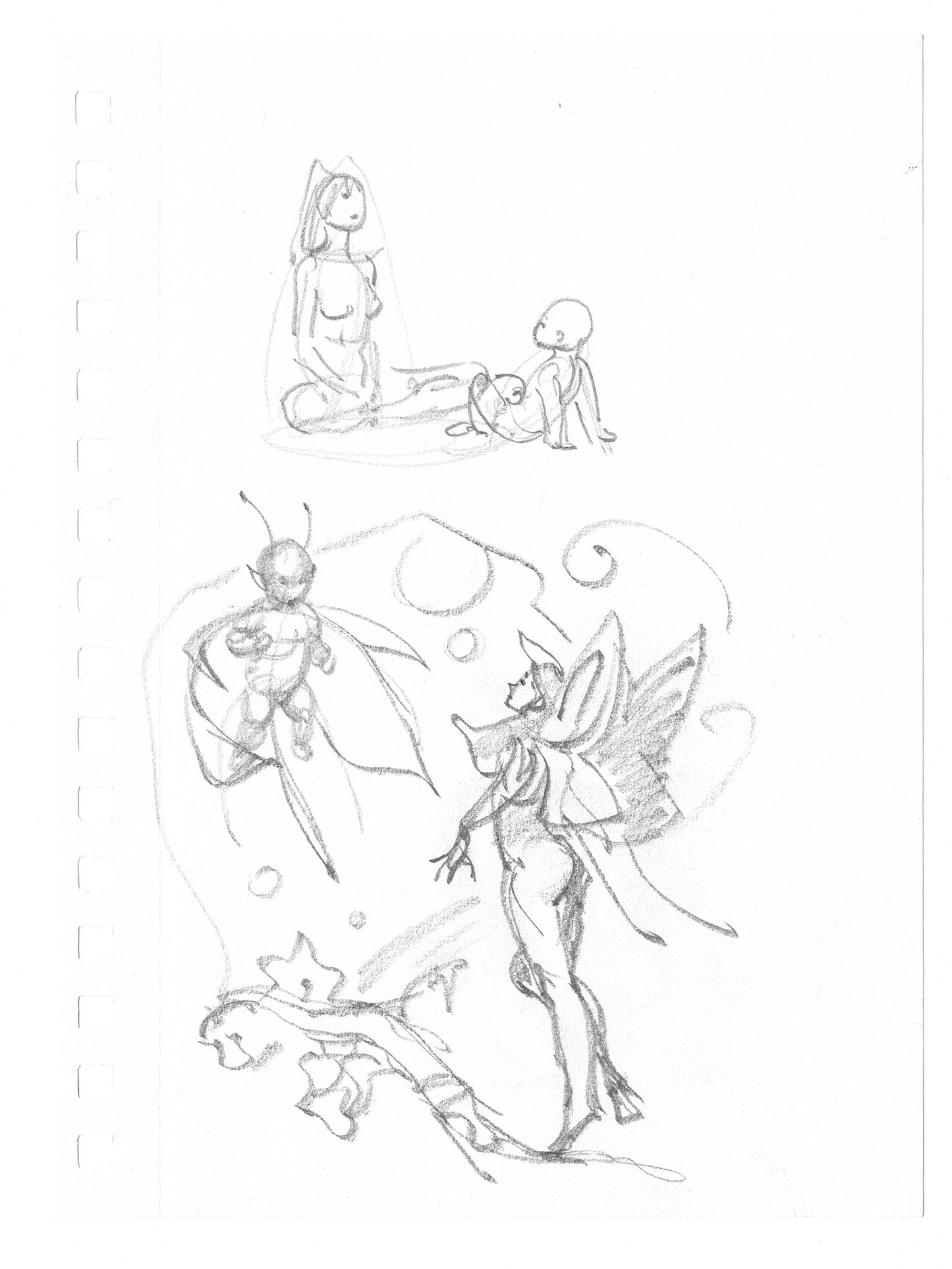 Mike Hoffman Comic Book Artist Personal Original Pencil Art Notebook Page From 2013 B-m36