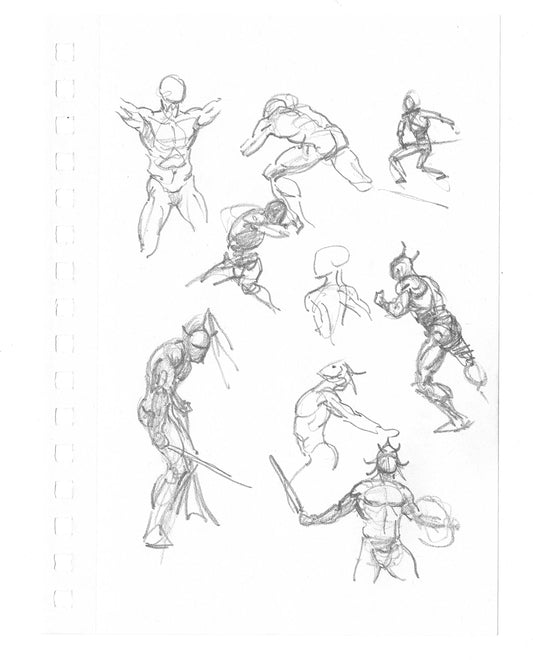 Mike Hoffman Comic Book Artist Personal Original Pencil Art Notebook Page From 2013 B-m42