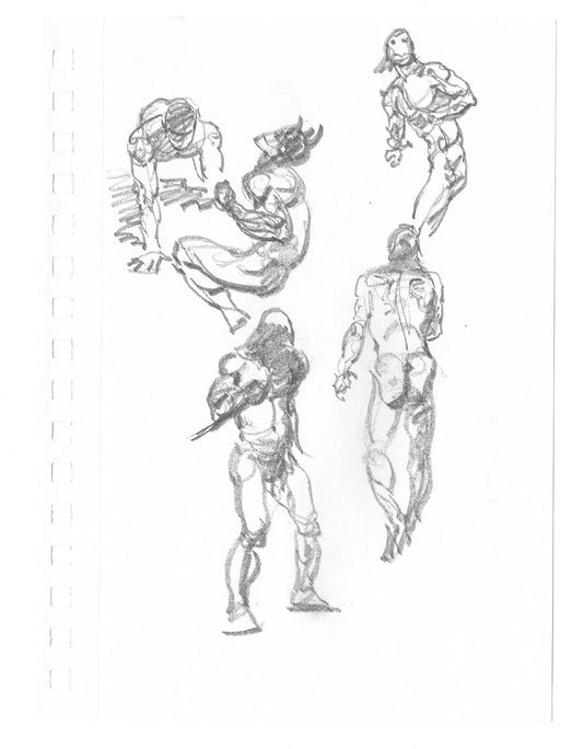 Mike Hoffman Comic Book Artist Personal Original Pencil Art Notebook Page From 2013 B-m45