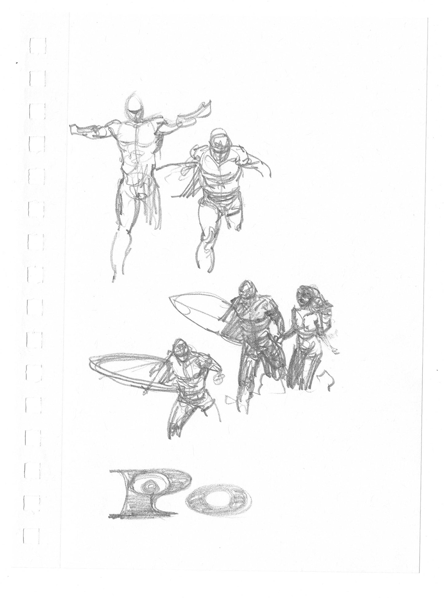 Mike Hoffman Comic Book Artist Personal Original Pencil Art Notebook Page From 2013 A-m48