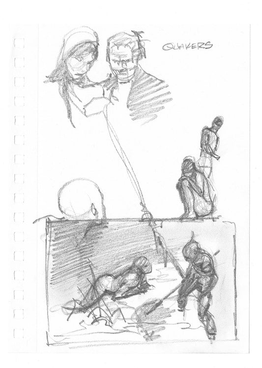 Mike Hoffman Comic Book Artist Personal Original Pencil Art Notebook Page From 2013 B-m56