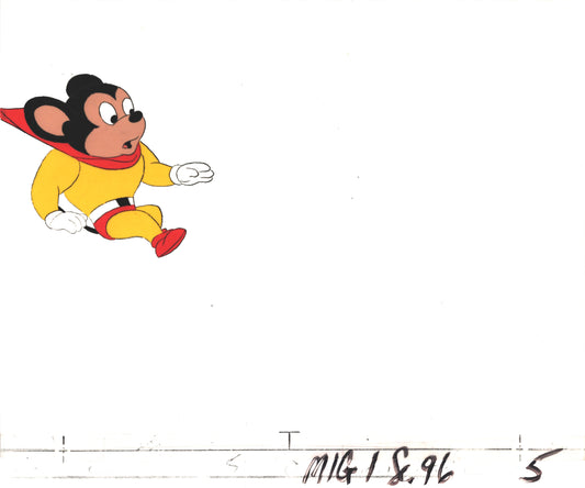 Mighty Mouse Cartoon Production Animation Cel from Filmation Anime Actually Used ON SCREEN D-m5