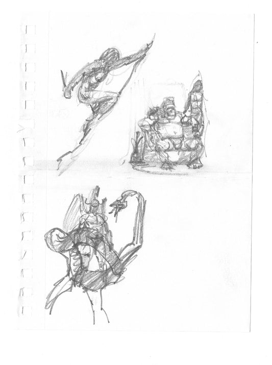Mike Hoffman Comic Book Artist Personal Original Pencil Art Notebook Page From 2013 B-m60