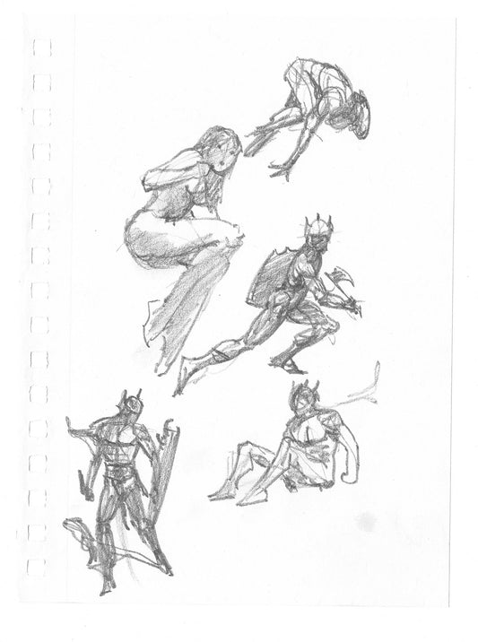 Mike Hoffman Comic Book Artist Personal Original Pencil Art Notebook Page From 2013 B-m62