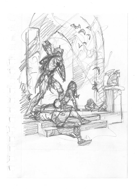 Mike Hoffman Comic Book Artist Personal Original Pencil Art Notebook Page From 2013 B-m64