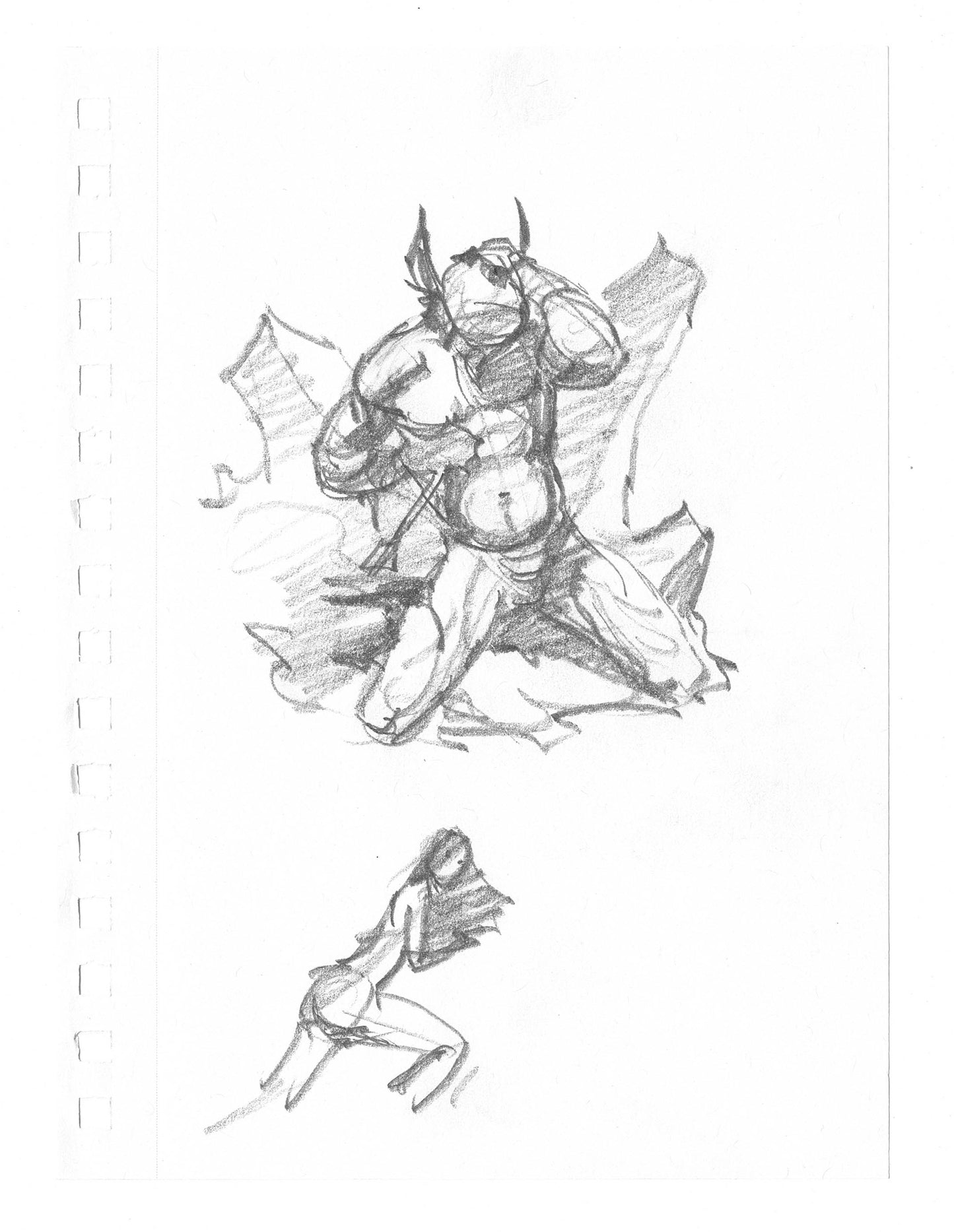Mike Hoffman Comic Book Artist Personal Original Pencil Art Notebook Page From 2013 A-m66
