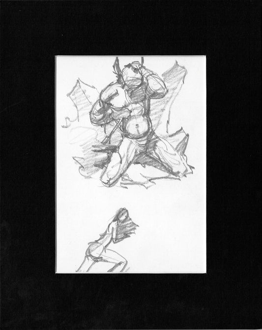 Mike Hoffman Comic Book Artist Personal Original Pencil Art Notebook Page From 2013 A-m66