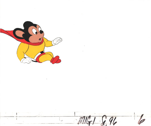 Mighty Mouse Cartoon Production Animation Cel from Filmation Anime Actually Used ON SCREEN D-m6
