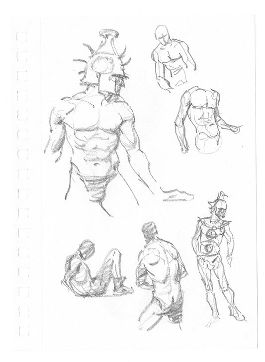 Mike Hoffman Comic Book Artist Personal Original Pencil Art Notebook Page From 2013 B-m9