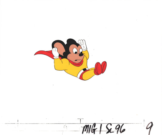 Mighty Mouse Cartoon Production Animation Cel and Drawing Filmation Anime Actually Used ON SCREEN C-m9