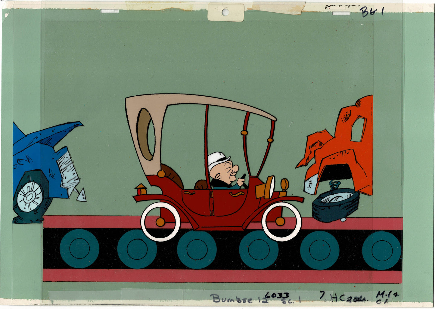 Mr Magoo Cartoon Art Collectible Cel n Background DePatie-Freleng 1977 Mf