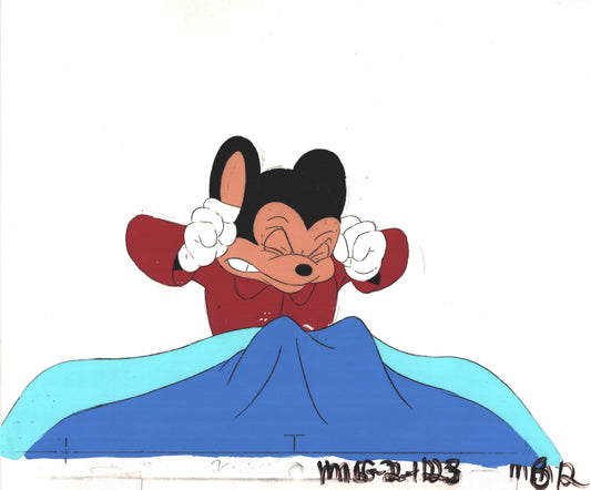 Mighty Mouse Cartoon Production Animation Cel from Filmation Anime Actually Used ON SCREEN D-mb