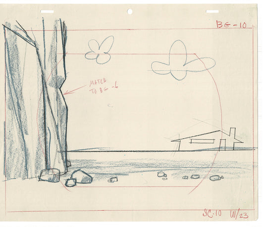 Mr Magoo Original Cartoon Production Animation Background Drawing UPA Collectible Used On Screen B-2