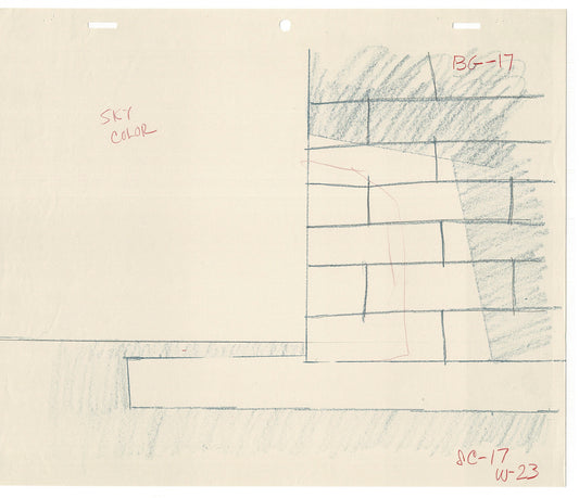 Mr Magoo Original Cartoon Production Animation Background Drawing UPA Collectible Used On Screen B-6