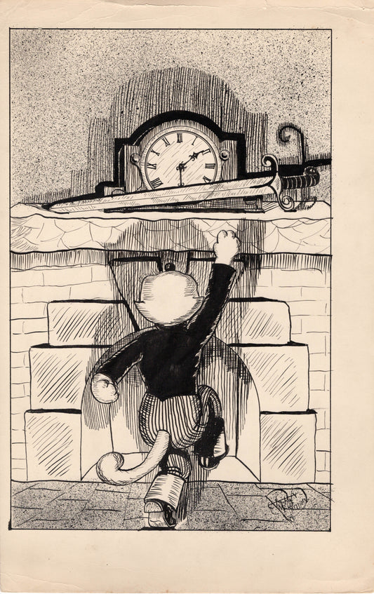 Robert McKimson Sr. 1928 Original Pen and Ink Illustration SIGNED and from His Estate 4