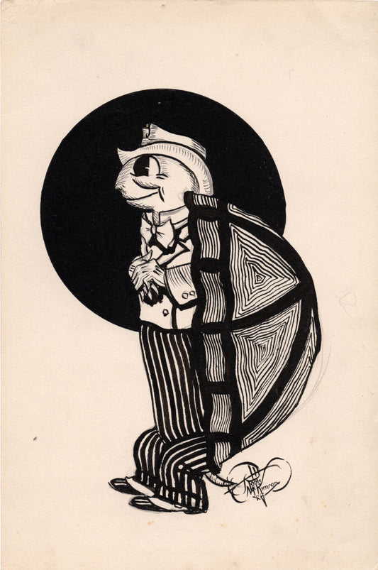 Robert McKimson Sr. 1928 Original Pen and Ink Illustration SIGNED and from His Estate 3