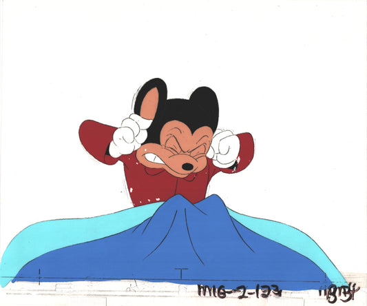 Mighty Mouse Cartoon Production Animation Cel from Filmation Anime Actually Used ON SCREEN D-md