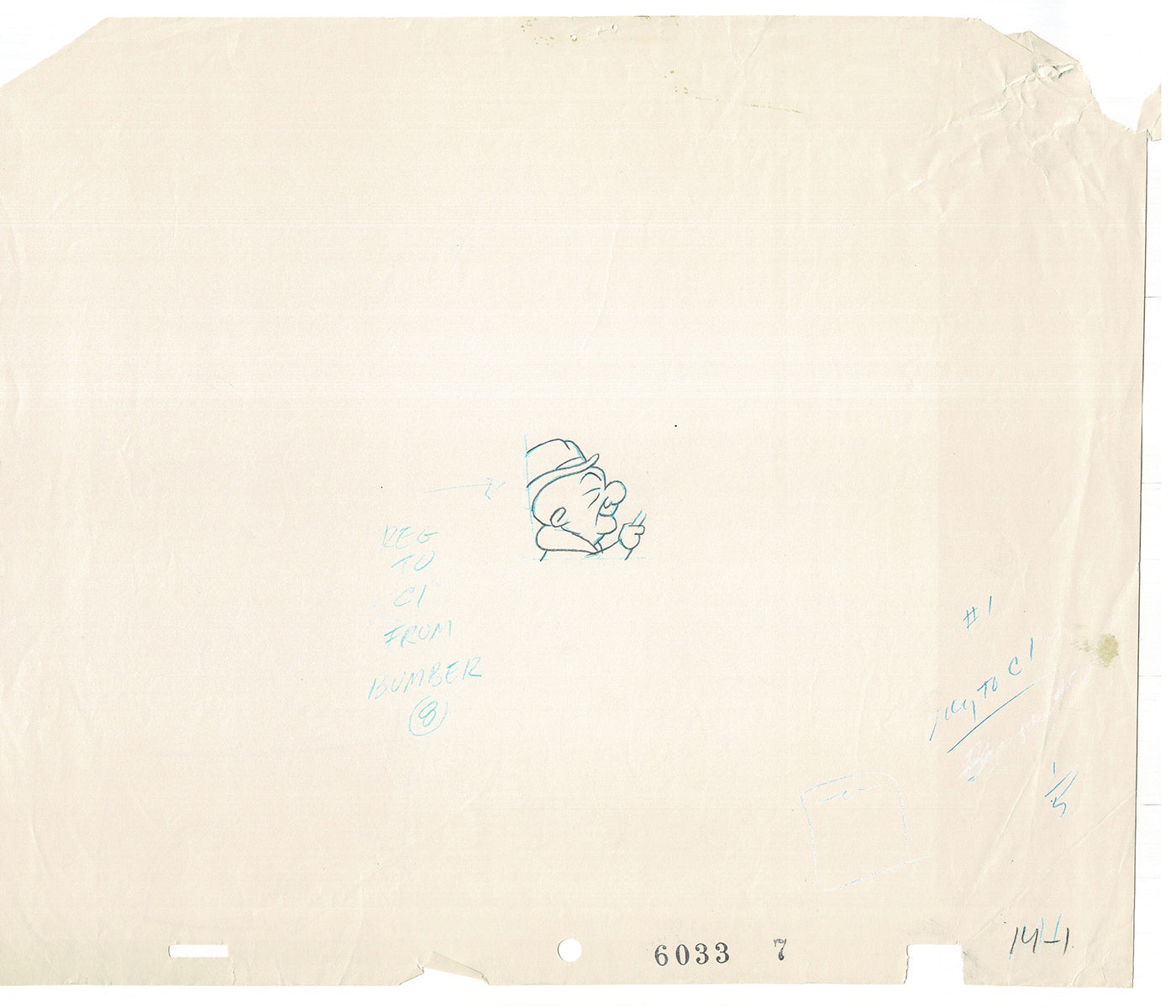 Mr Magoo Original Cartoon Production Animation Art Cel Drawing 1977 DePatie-Freleng Collectible Used On Screen A-3