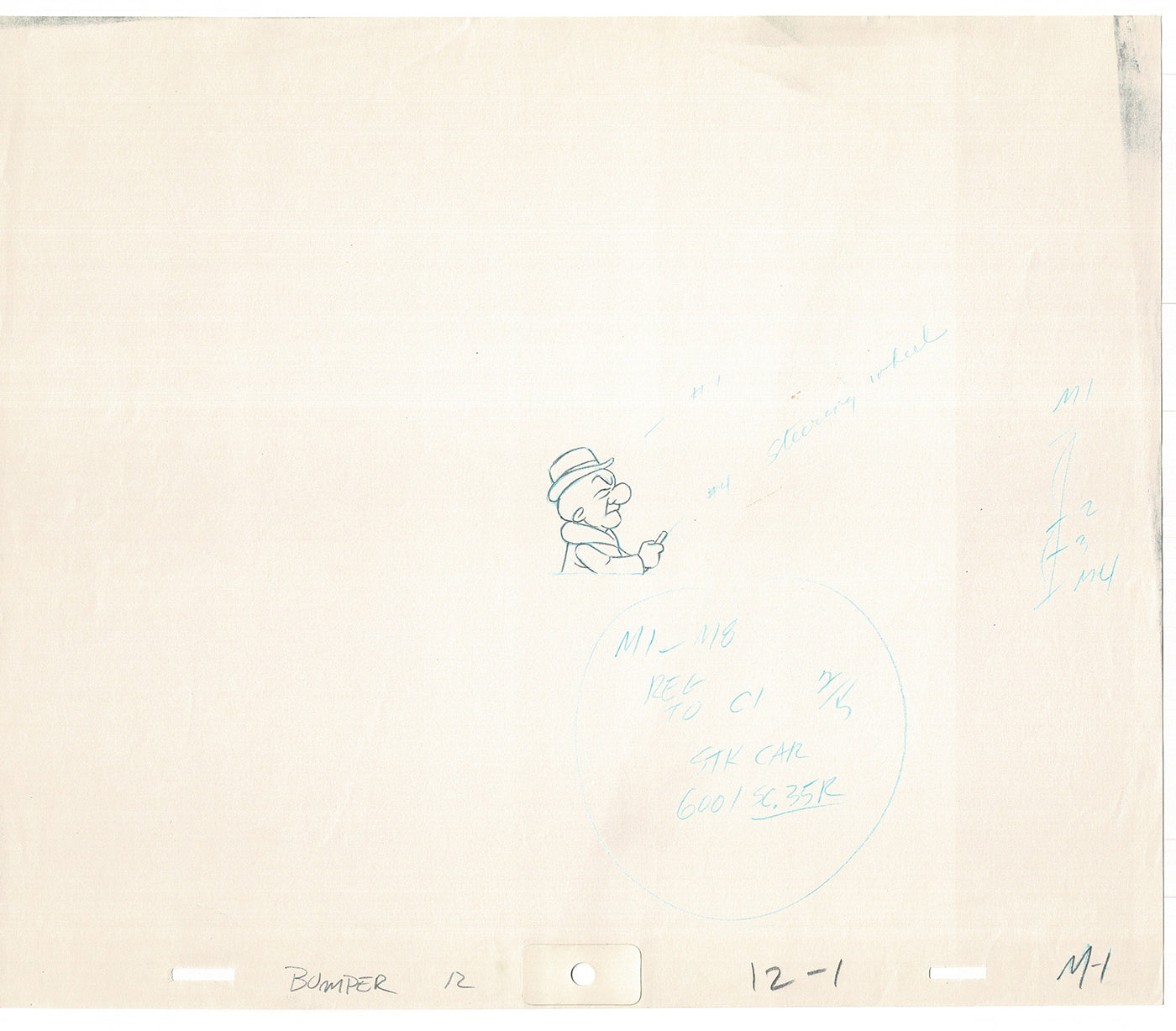 Mr Magoo Original Cartoon Production Animation Art Cel Drawing 1977 DePatie-Freleng Collectible Used On Screen A-7