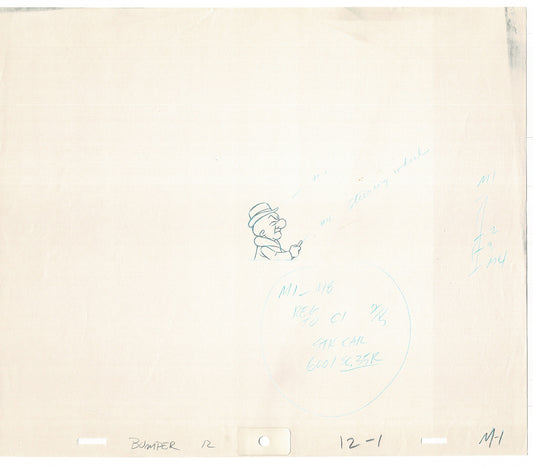 Mr Magoo Original Cartoon Production Animation Art Cel Drawing 1977 DePatie-Freleng Collectible Used On Screen A-7