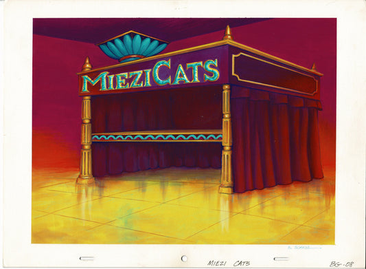 Miezi Cats SIGNED Kinder Surprise Production Animation Background 1997 A-08