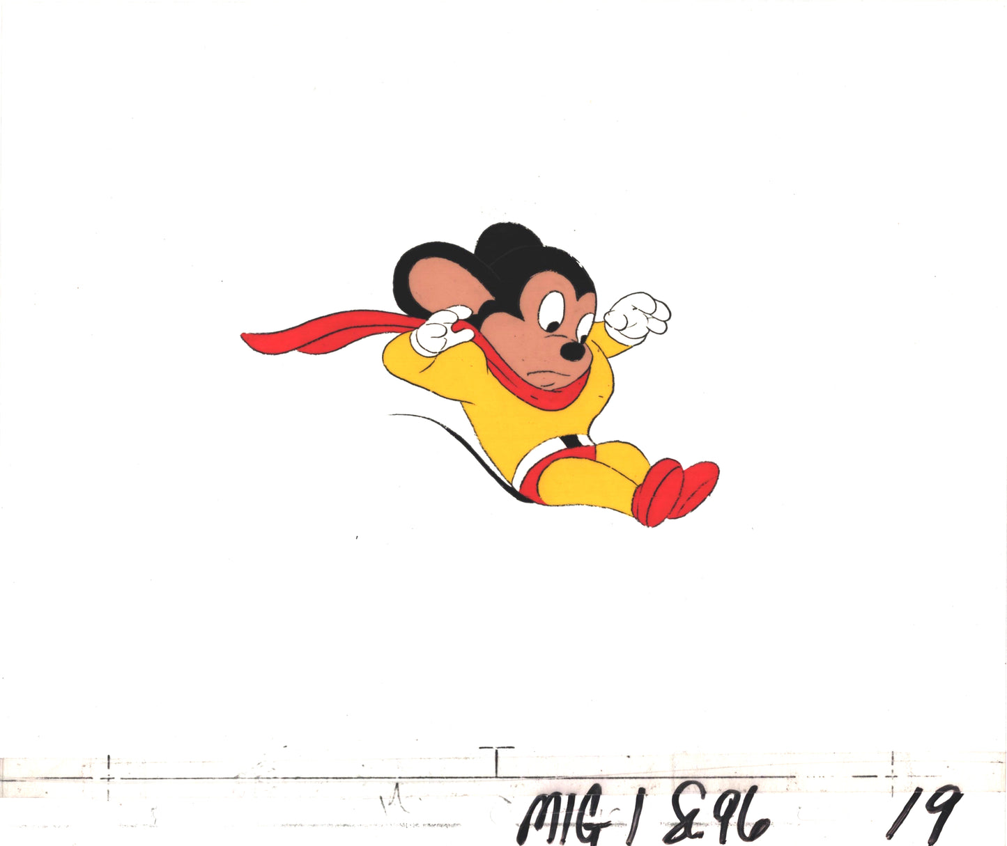 Mighty Mouse Cartoon Production Animation Cel from Filmation Anime Actually Used ON SCREEN D-mh19