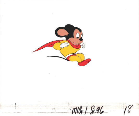 Mighty Mouse Cartoon Production Animation Cel from Filmation Anime Actually Used ON SCREEN D-mh2