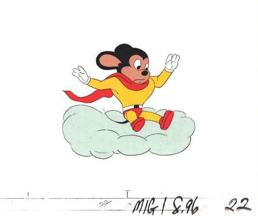 Mighty Mouse Cartoon Production Animation Cel from Filmation Anime Actually Used ON SCREEN D-mh22