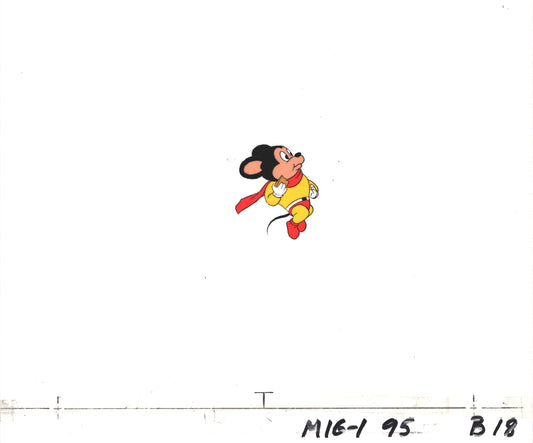 Mighty Mouse Cartoon Production Animation Cel from Filmation Anime Actually Used ON SCREEN D-mh8