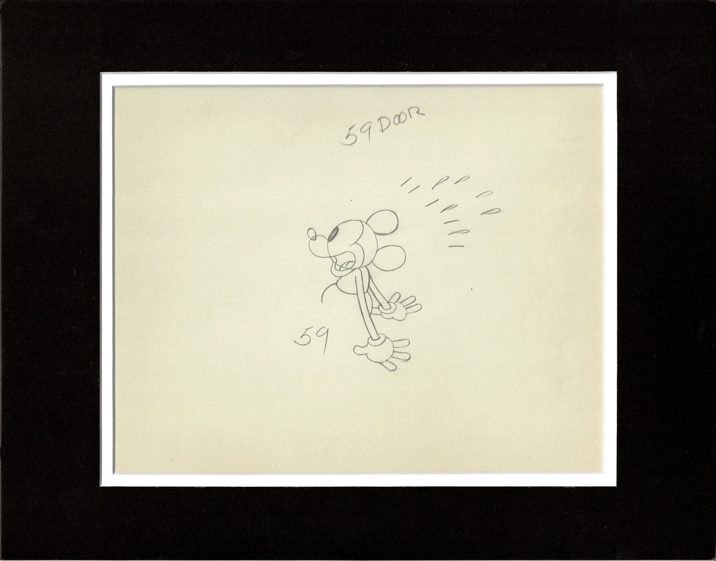 Mickey Mouse and Pluto 1932 Original Production Animation Cel Drawings (2 Lot) from Disney Mickeys Nightmare 59