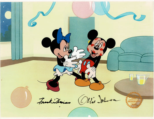 Mickey Mouse and Minnie Mouse Walt Disney Serigraph Limited Cel Signed by Frank Thomas and Ollie Johnston