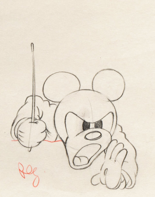 Mickey Mouse 1936 KEY Original Production Animation Cel Drawing from Disney Mickey's Grand Opera 11