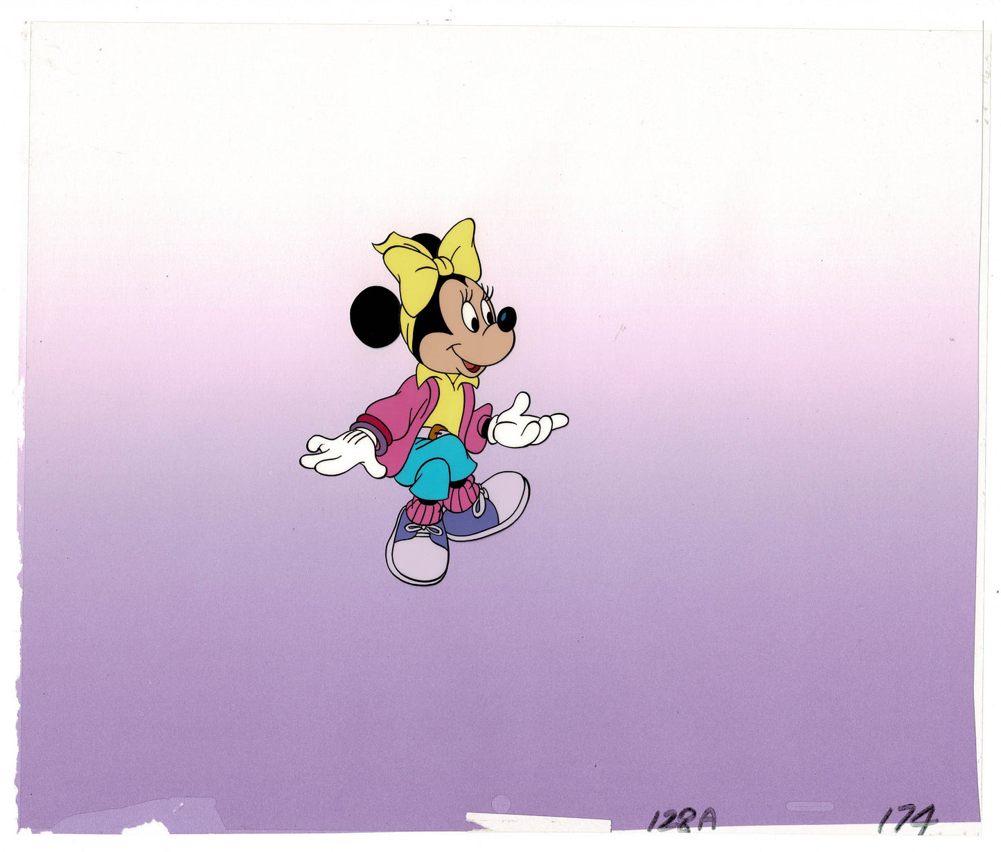 Minnie Mouse Production Animation Cel and Drawing 1980's Disney C-KO