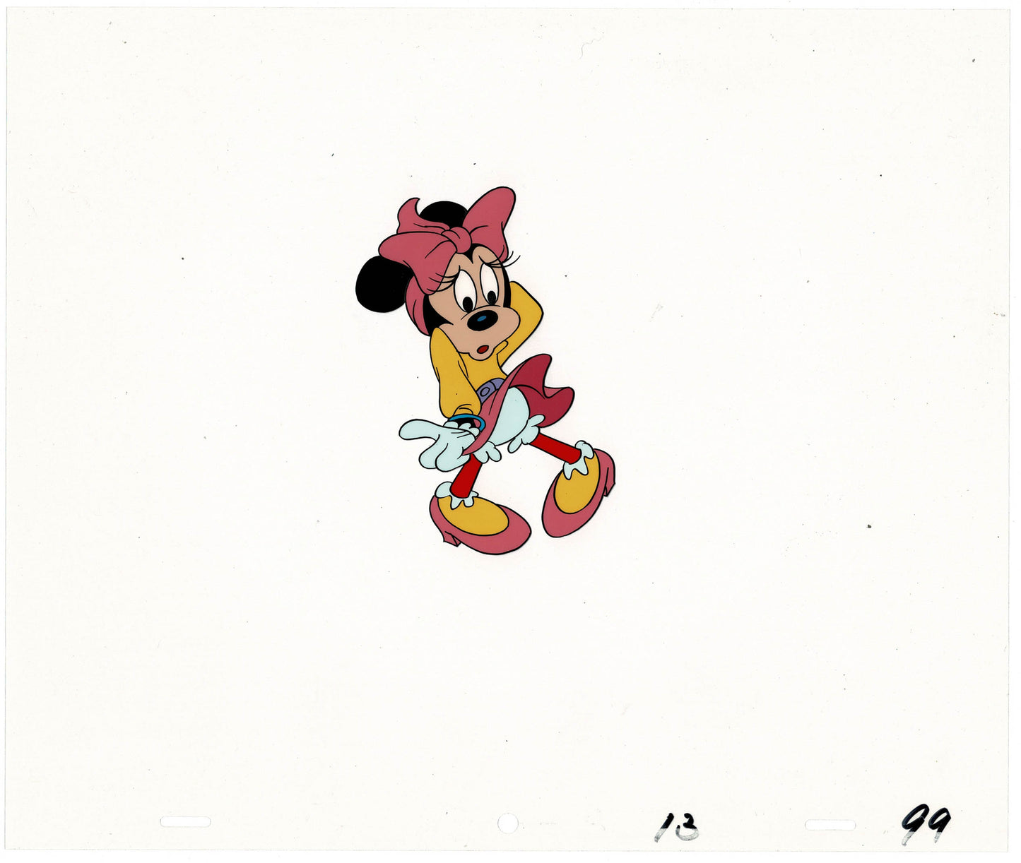 Minnie Mouse Production Animation Cel and Drawing Totally Minnie 1988 Disney C-KO