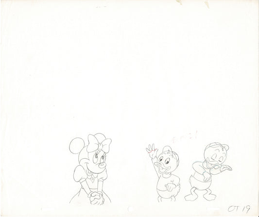 Minnie Mouse Original Production Animation Cel Drawing Likely Commercial 1980's Disney nk