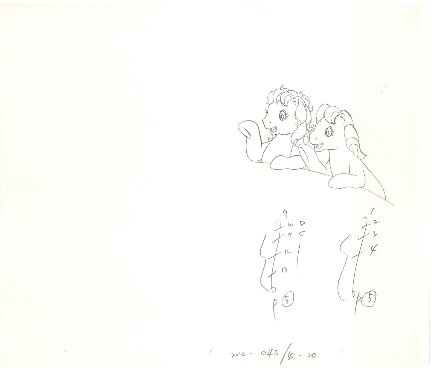 Lot of 15 My Little Pony Animation Cel Drawings Hasbro Sunbow 1980s 90s