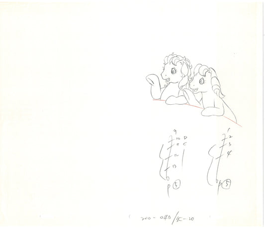 Lot of 15 My Little Pony Animation Cel Drawings Hasbro Sunbow 1980s 90s
