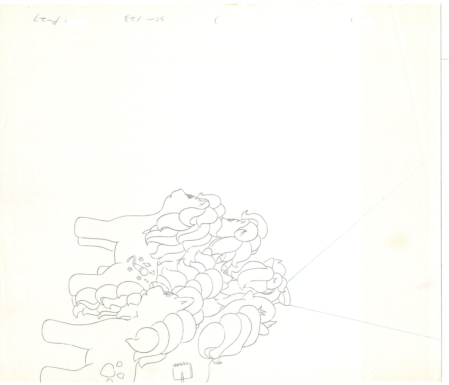 Lot of 15 My Little Pony Animation Cel Drawings Hasbro Sunbow 1980s 90s