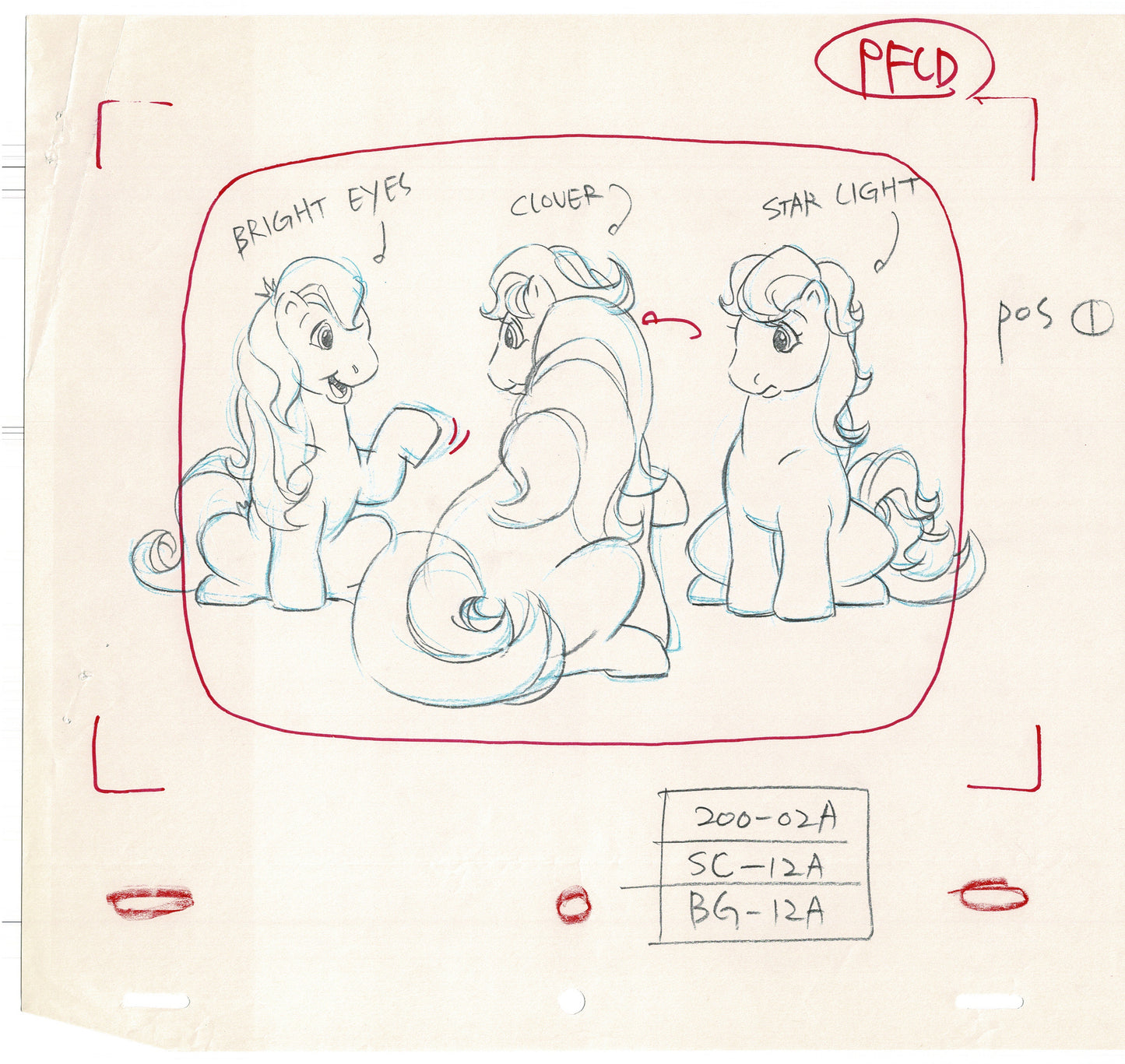 Lot of 15 My Little Pony Animation Cel Drawings Hasbro Sunbow 1980s 90s