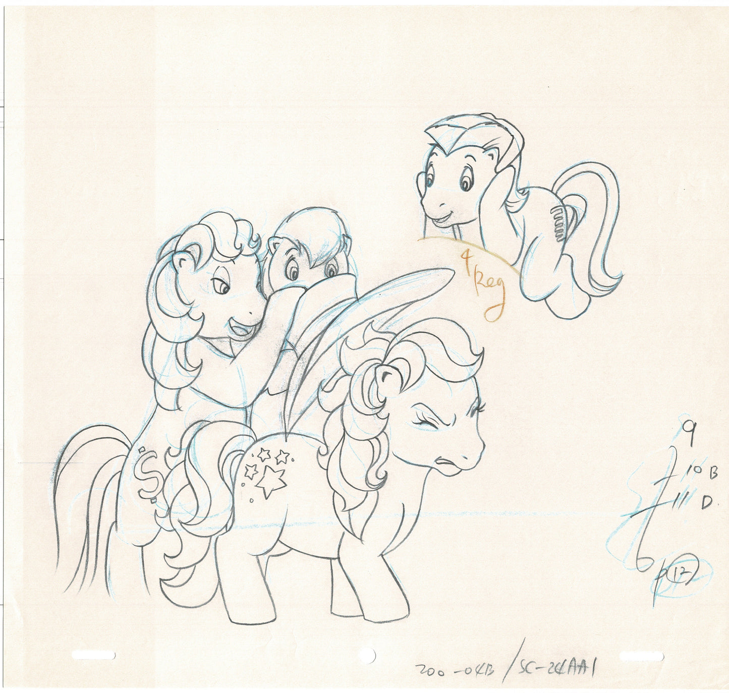 Lot of 15 My Little Pony Animation Cel Drawings Hasbro Sunbow 1980s 90s