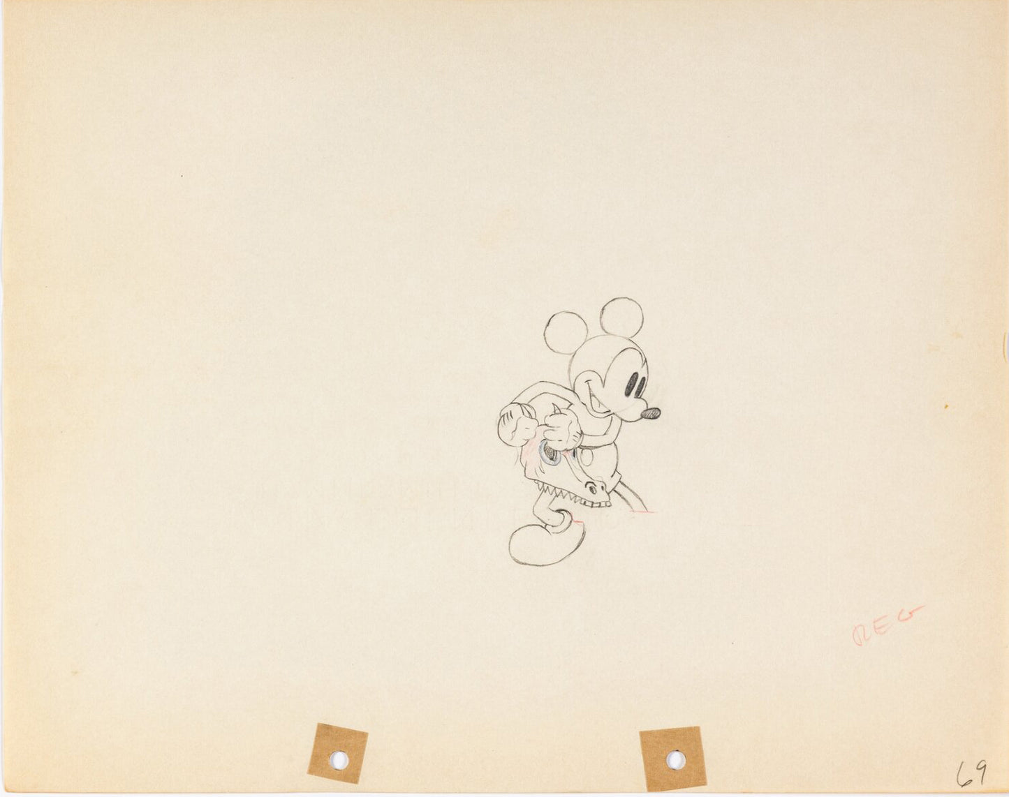 Mickey Mouse 1935 Original Production Animation Cel Drawing from Disney Mickey's Man Friday 69