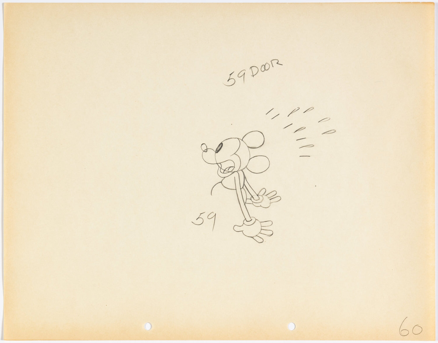 Mickey Mouse and Pluto 1932 Original Production Animation Cel Drawings (2 Lot) from Disney Mickeys Nightmare 59