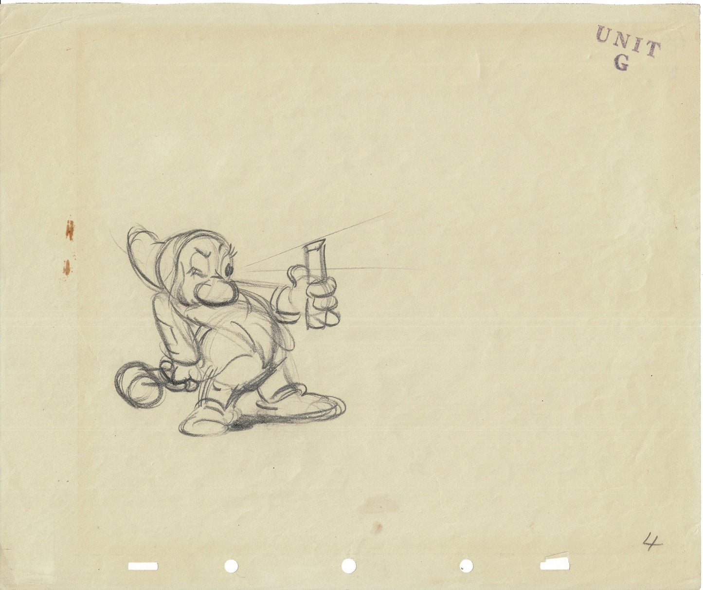 Snow White and the Seven Dwarfs Production Animation Drawing Disney 1937 Matted C-KL