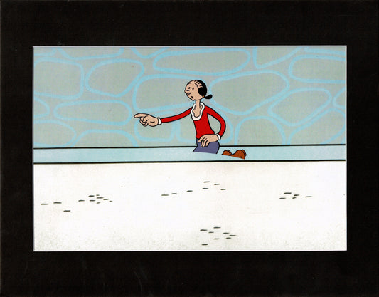 Popeye Olive Oyl Screen-Used Production Animation Cel and Drawing Hand-Inked Pre-1970s 3