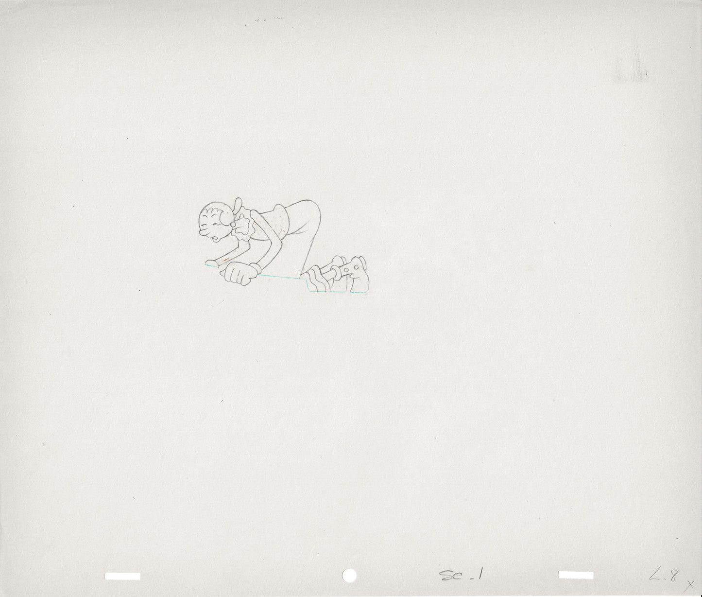 Popeye Olive Oyl Screen-Used Production Animation Cel and Drawing Hand-Inked Pre-1970s 8m