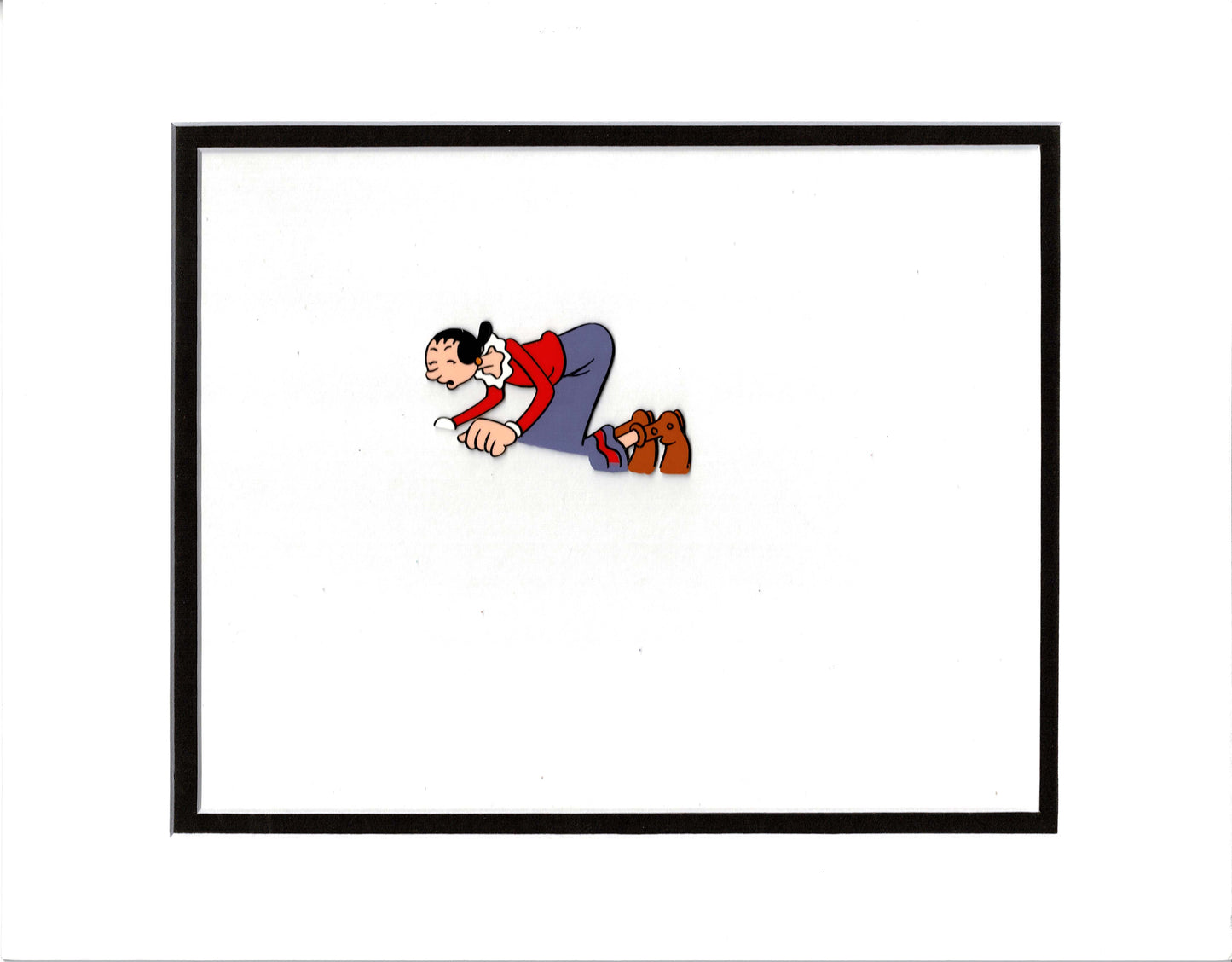 Popeye Olive Oyl Screen-Used Production Animation Cel and Drawing Hand-Inked Pre-1970s 8m