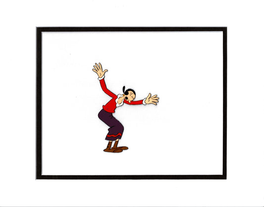 Popeye Olive Oyl Screen-Used Production Animation Cel and Drawing Hand-Inked Pre-1970s 7m